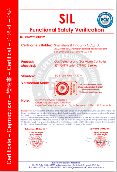 索富通SIL2安全完整性等級認證(圖1)